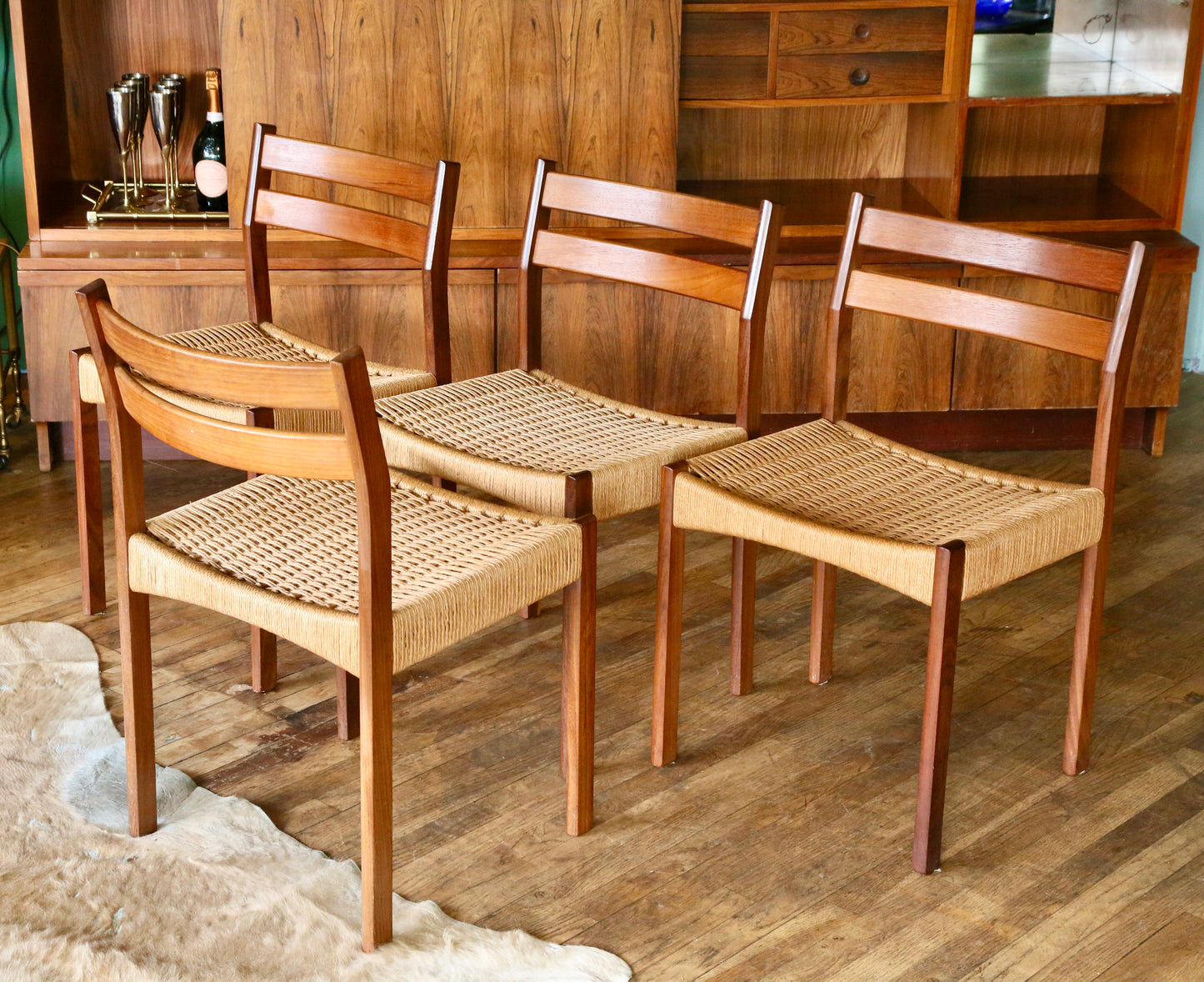 Arne Hovmand Olsen for Mogens Kold Danish Mid Century Modern Teak Dining Chairs