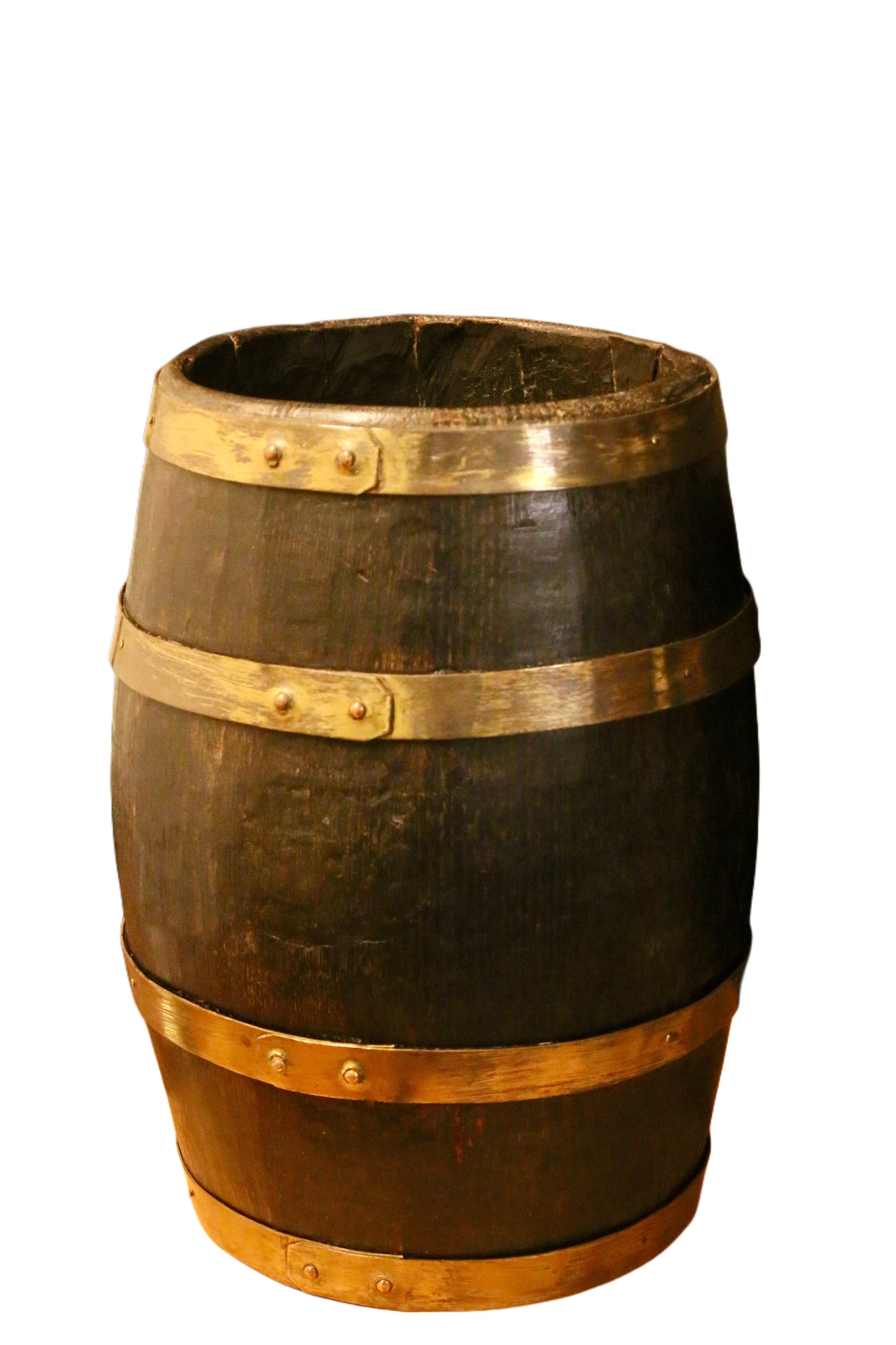 Decorative Antique Brass Bound Oak Barrel