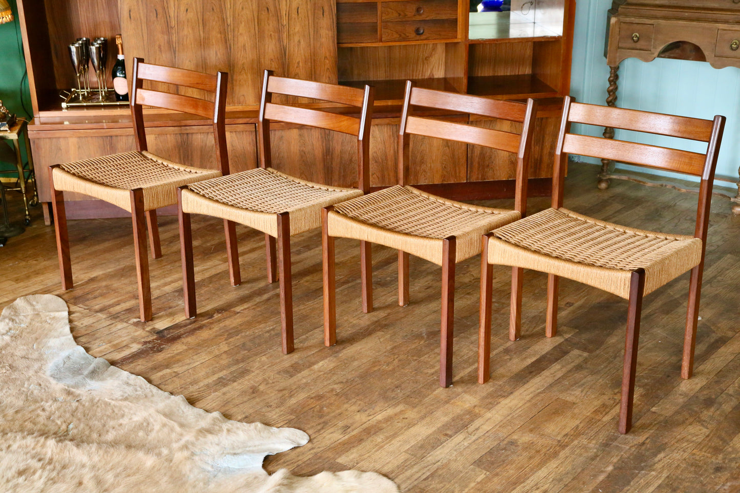 Arne Hovmand Olsen for Mogens Kold Danish Mid Century Modern Teak Dining Chairs