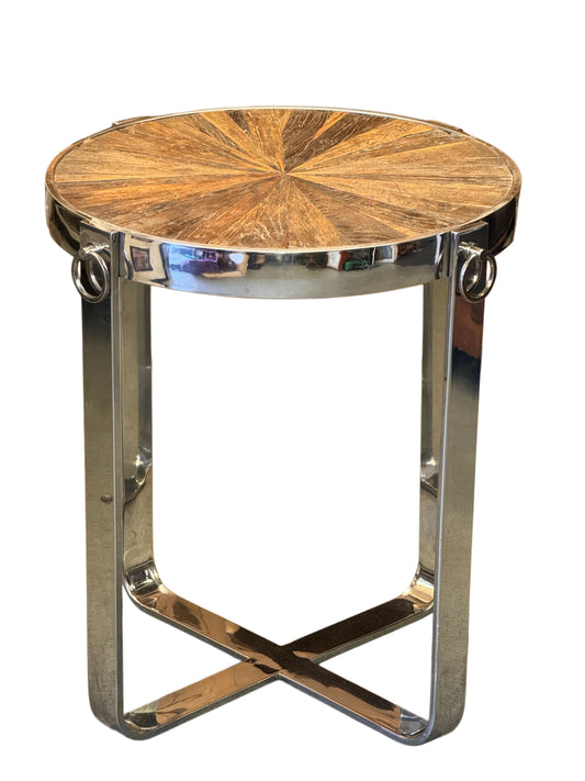 Modernist Polished Chrome Hoop Side Table