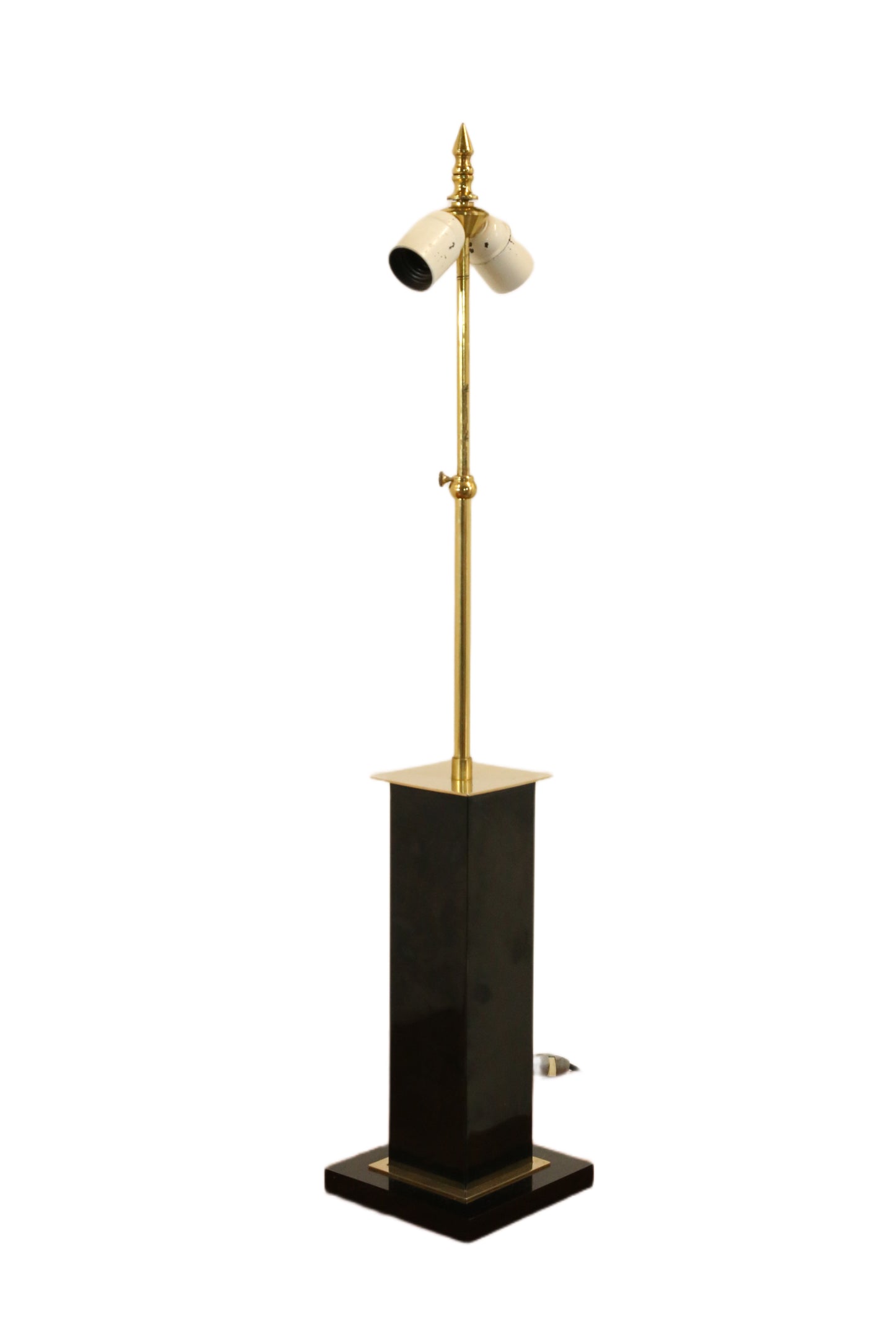 Belgo Chrom, Mid Century Modern Hollywood Regency Polished Brass & Black Telescopic Table Lamp