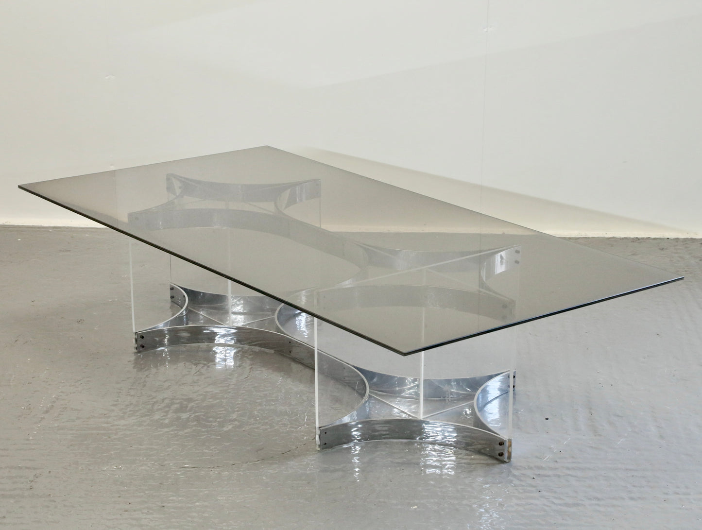 Alessandro Albrizzi, Fine Mid Century Chrome Plated Steel & Lucite Coffee Table