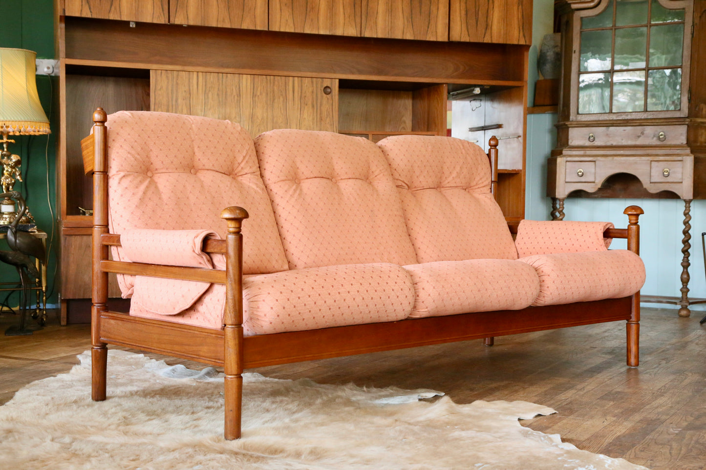 Guy Rogers, Mid Century Modern Teak 3 Seater Sofa