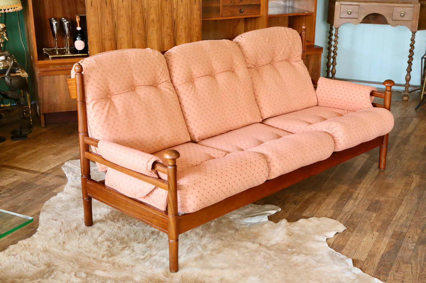 Guy Rogers, Mid Century Modern Teak 3 Seater Sofa