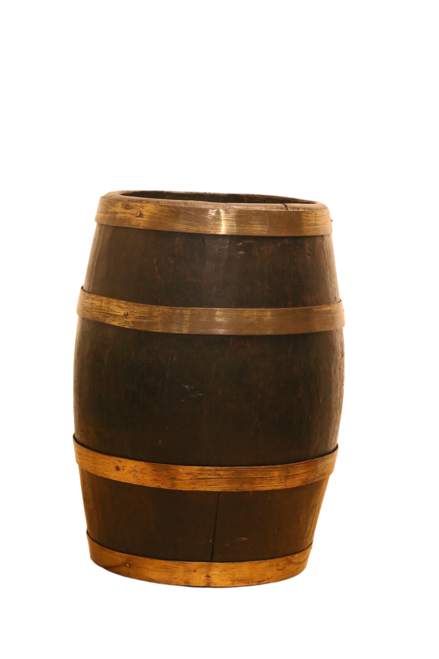 Decorative Antique Brass Bound Oak Barrel