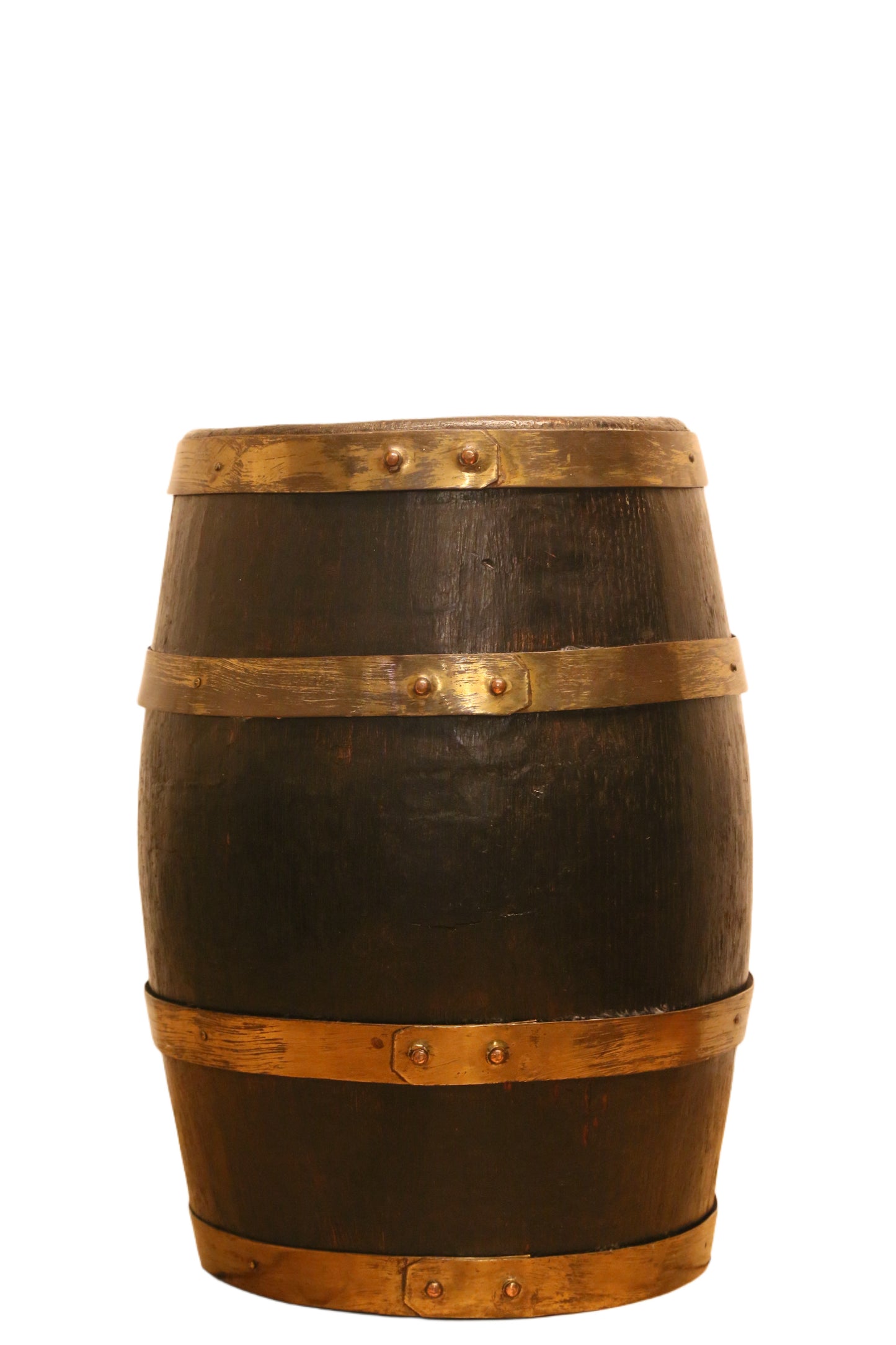 Decorative Antique Brass Bound Oak Barrel