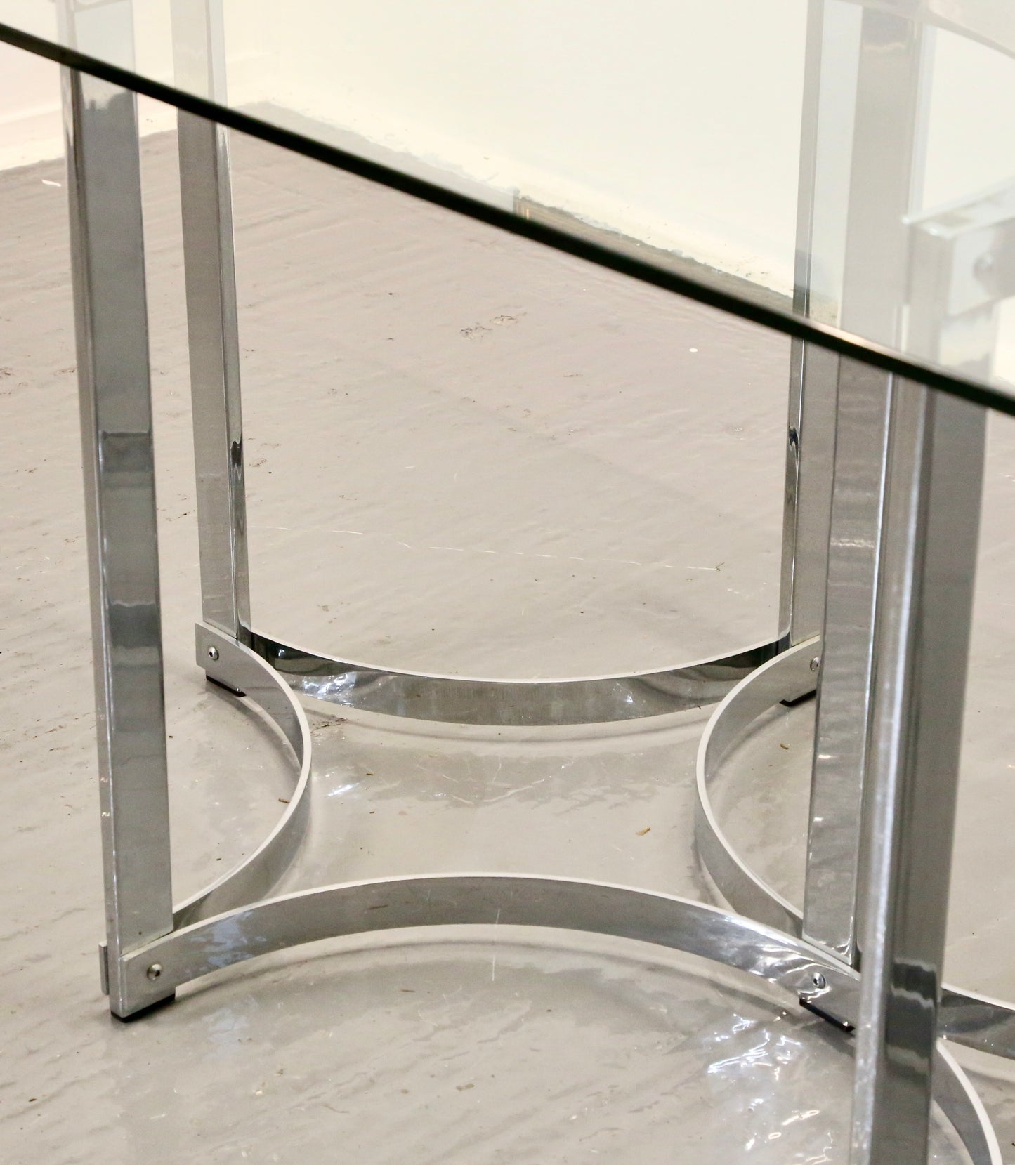 Richard Young For Merrow Associates Chrome & Glass Dining Table