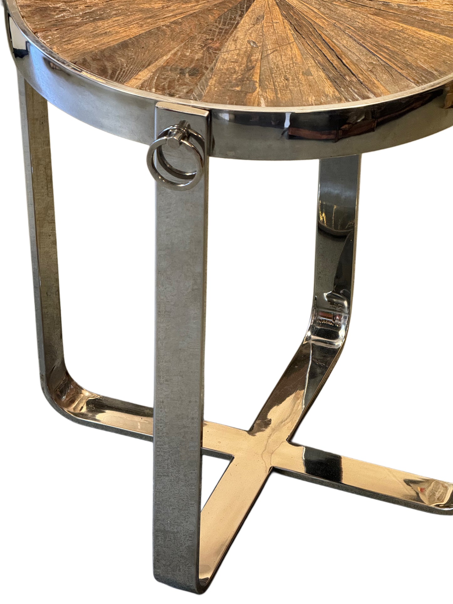 Modernist Polished Chrome Hoop Side Table