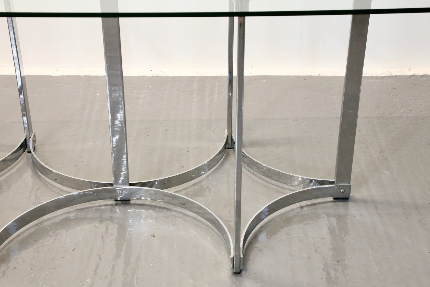 Richard Young For Merrow Associates Chrome & Glass Dining Table