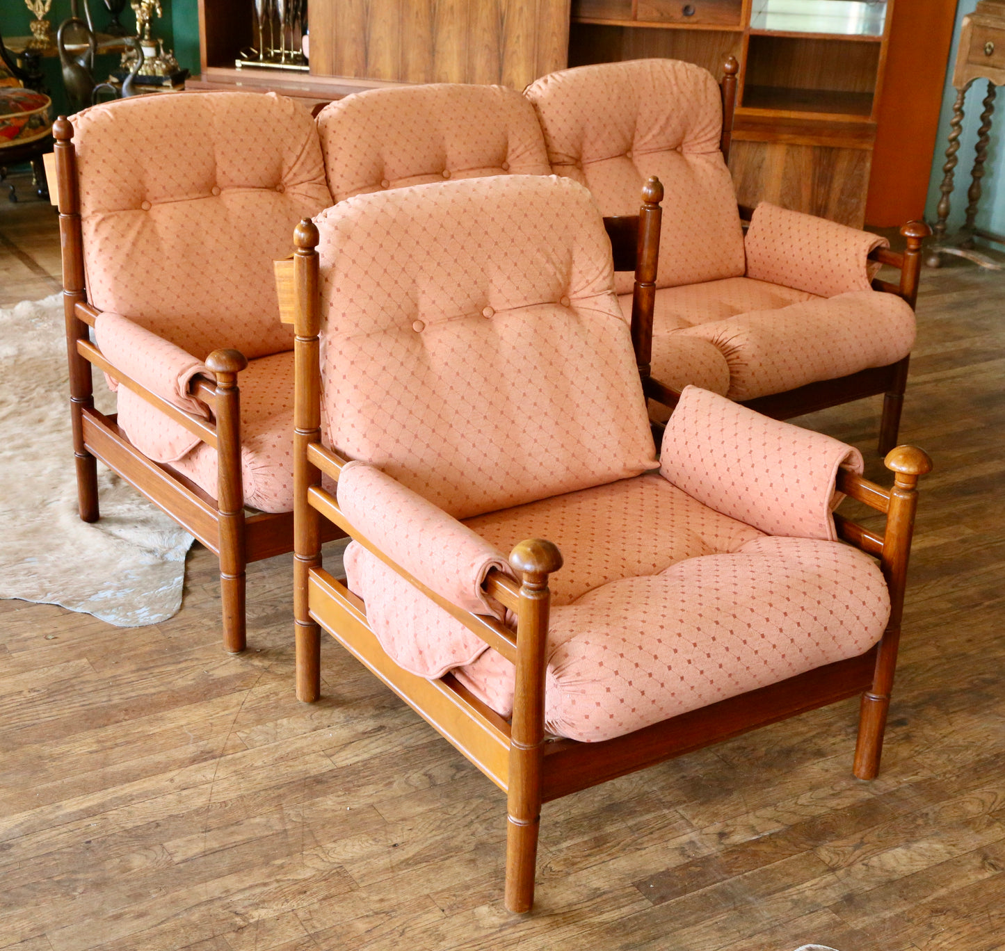 Guy Rogers, Mid Century Modern Teak 3 Seater Sofa