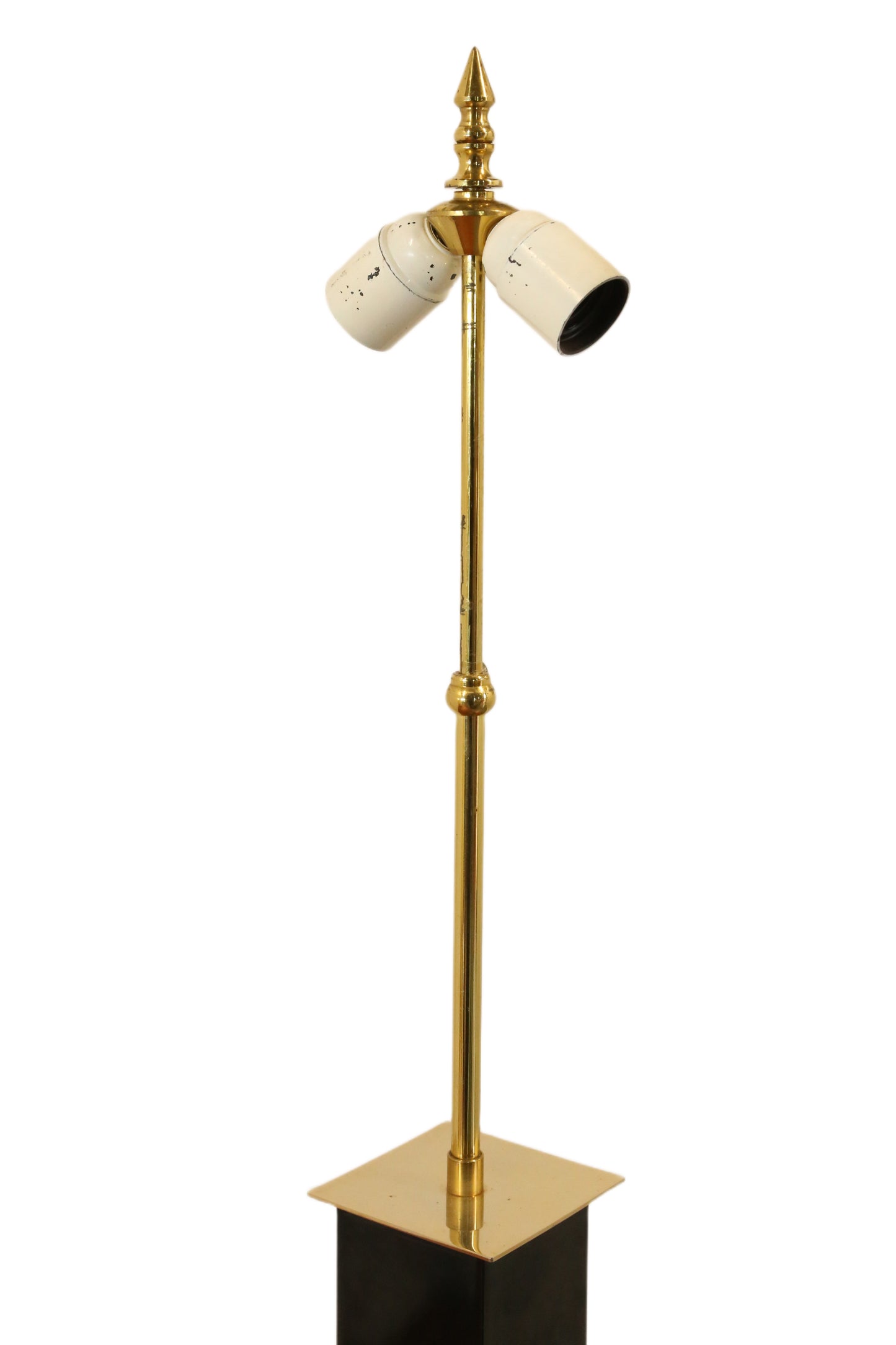 Belgo Chrom, Mid Century Modern Hollywood Regency Polished Brass & Black Telescopic Table Lamp