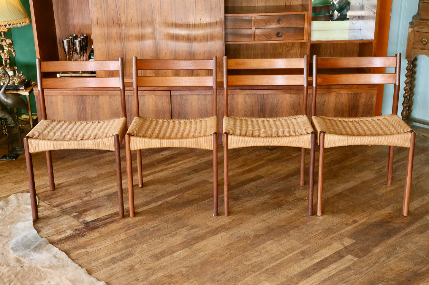 Arne Hovmand Olsen for Mogens Kold Danish Mid Century Modern Teak Dining Chairs