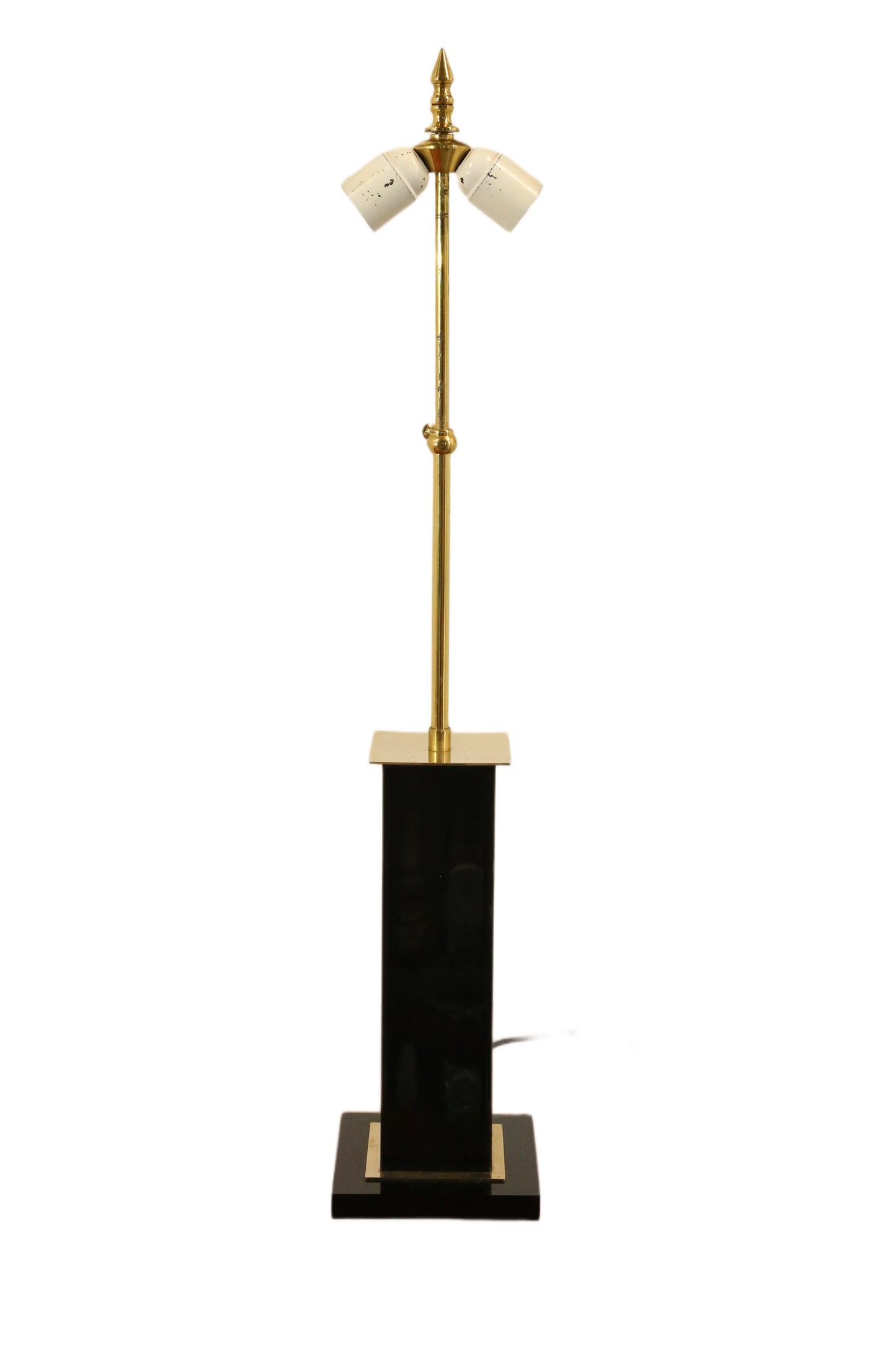 Belgo Chrom, Mid Century Modern Hollywood Regency Polished Brass & Black Telescopic Table Lamp