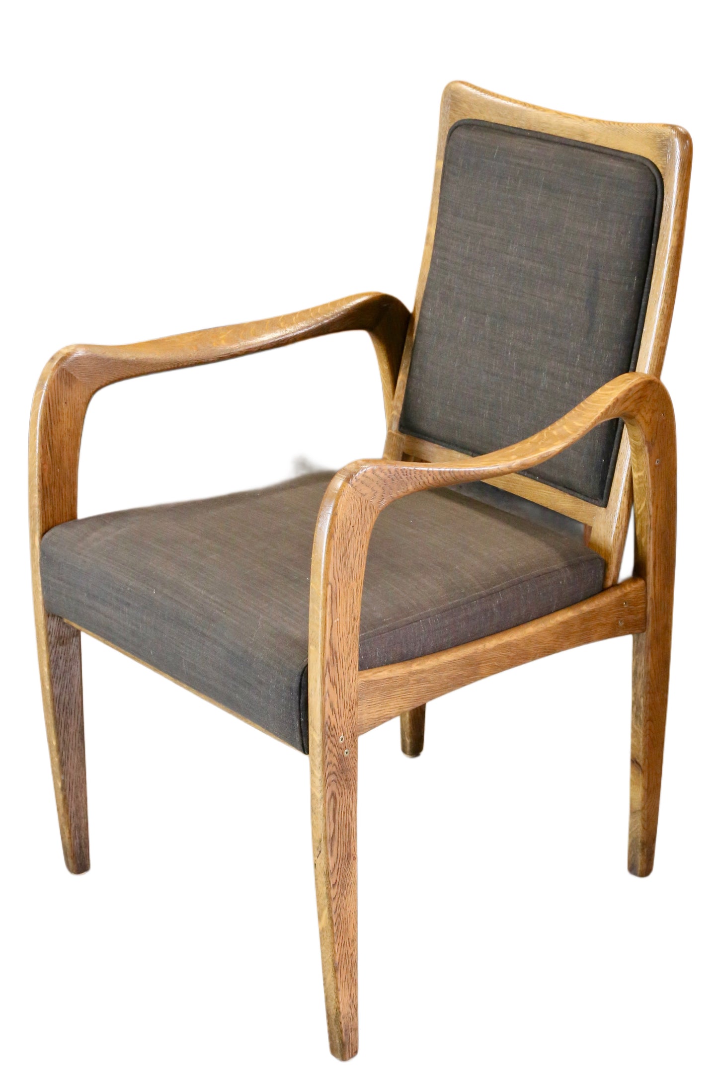 Set of 6 Mid Century Modern Danish Design Sculpted Oak Armchairs