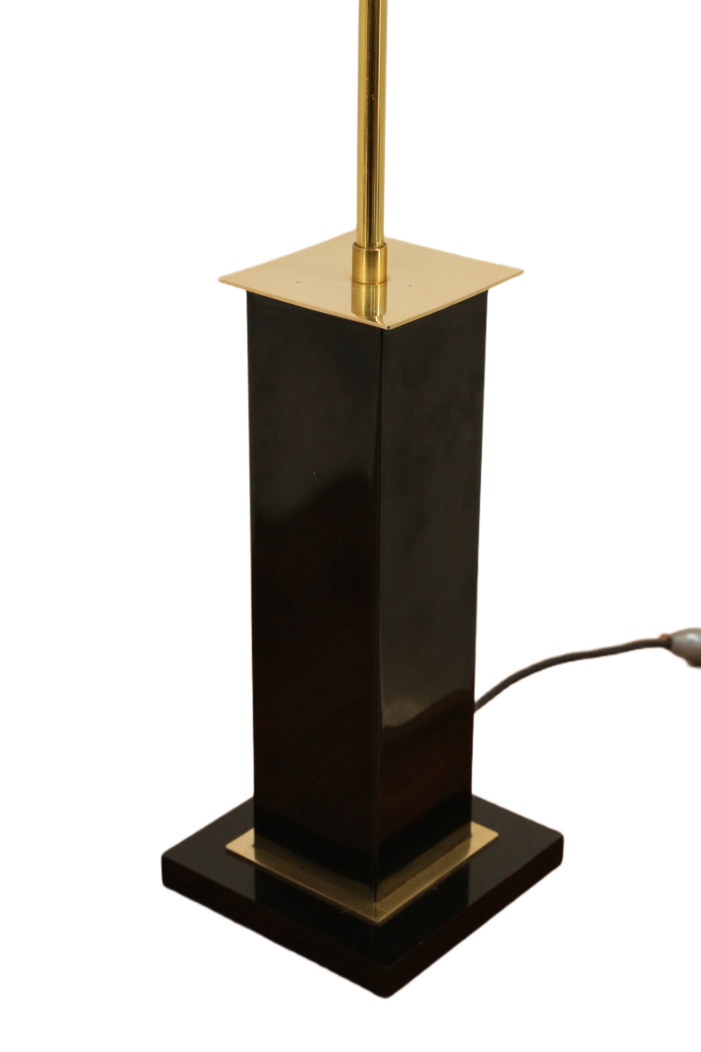 Belgo Chrom, Mid Century Modern Hollywood Regency Polished Brass & Black Telescopic Table Lamp