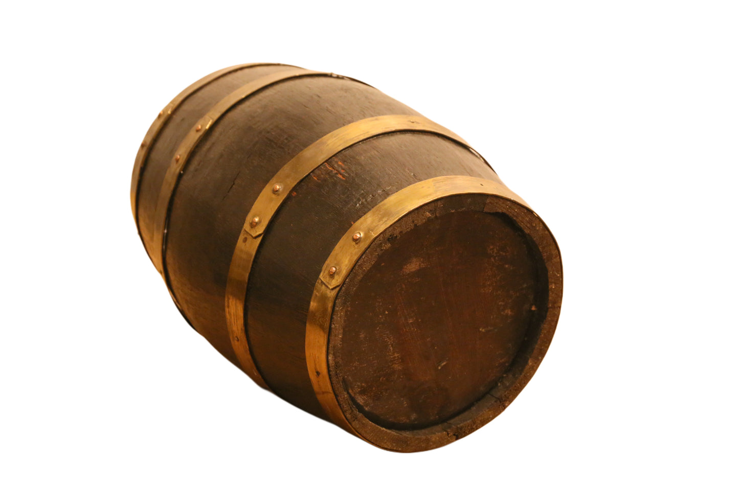 Decorative Antique Brass Bound Oak Barrel