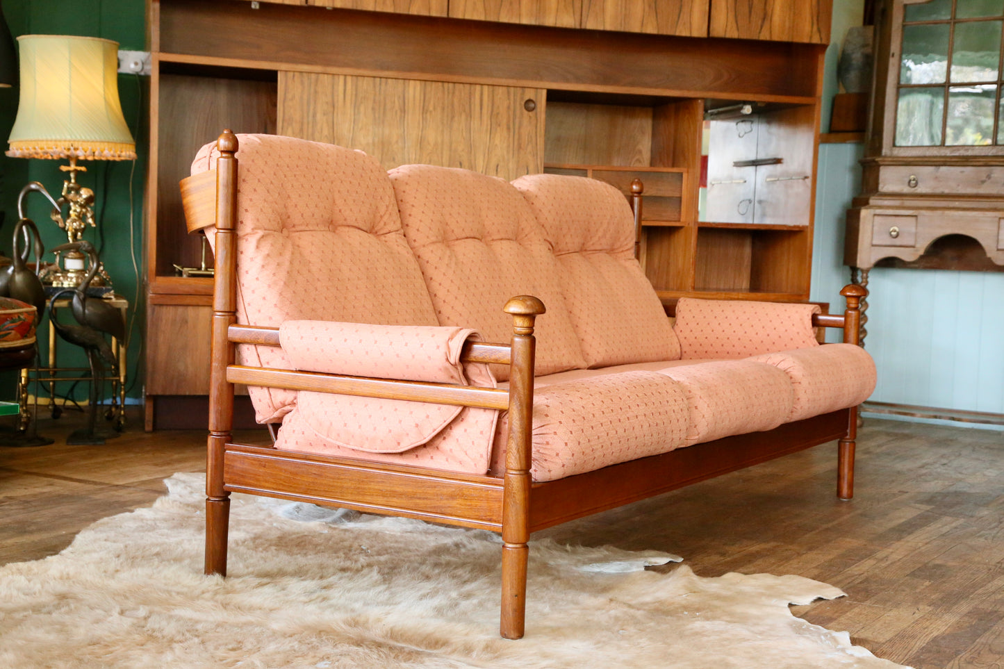 Guy Rogers, Mid Century Modern Teak 3 Seater Sofa