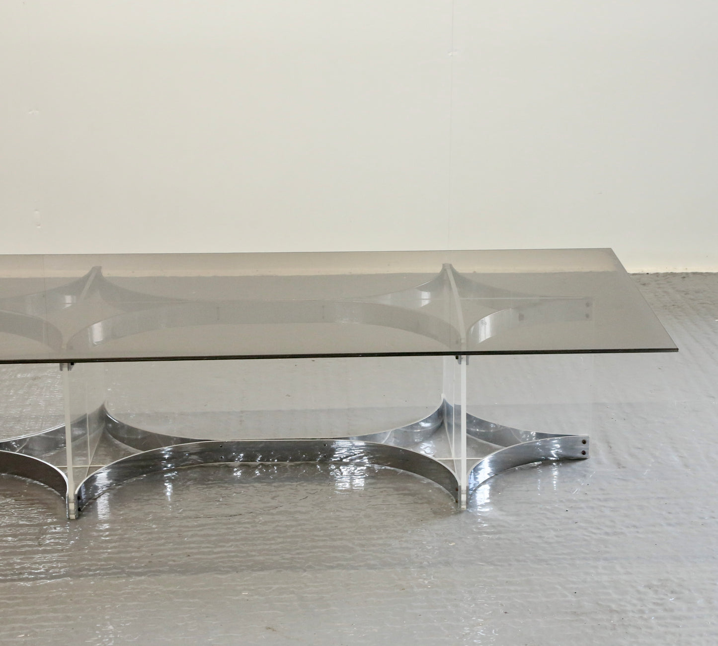 Alessandro Albrizzi, Fine Mid Century Chrome Plated Steel & Lucite Coffee Table