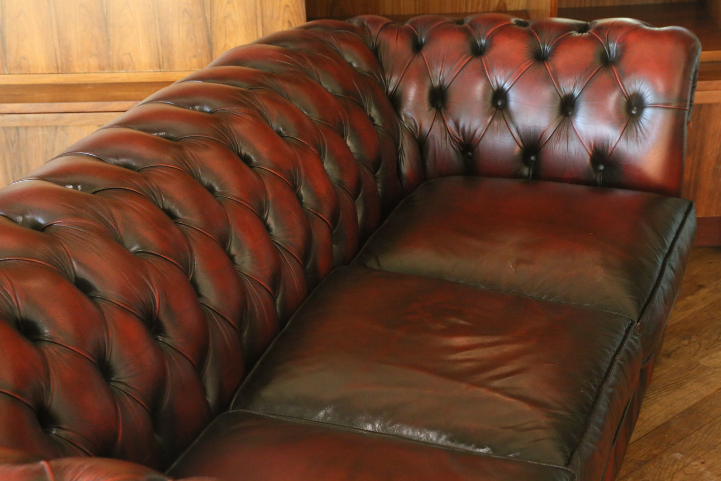 Vintage Oxblood Leather Chesterfield 3 Seater Sofa