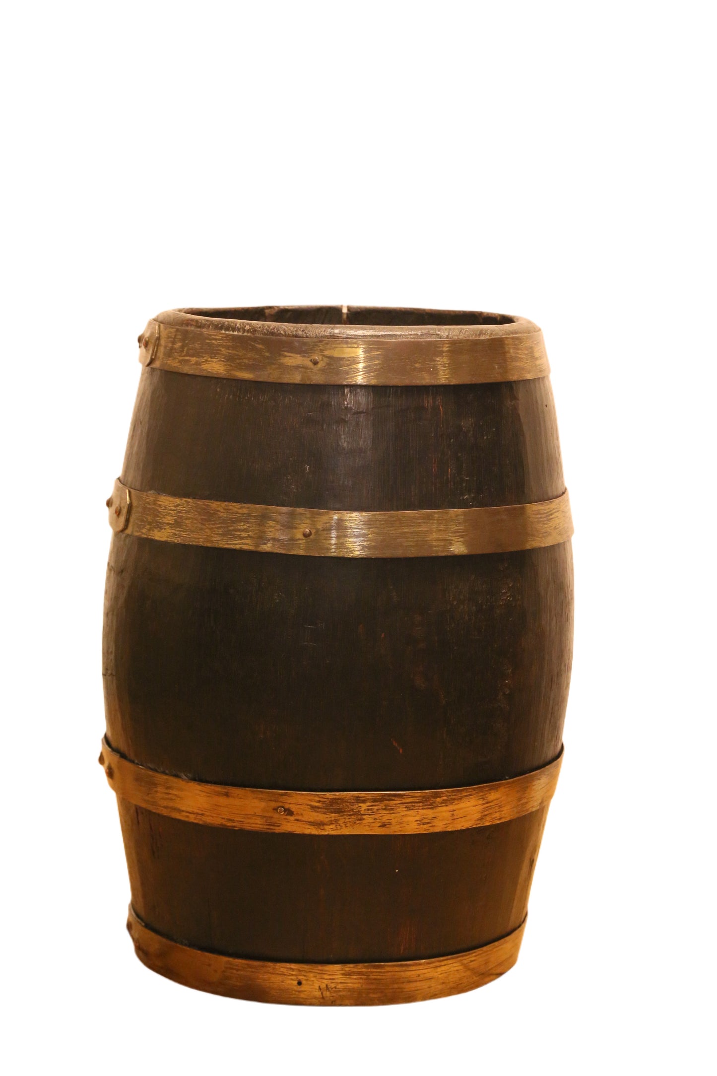 Decorative Antique Brass Bound Oak Barrel