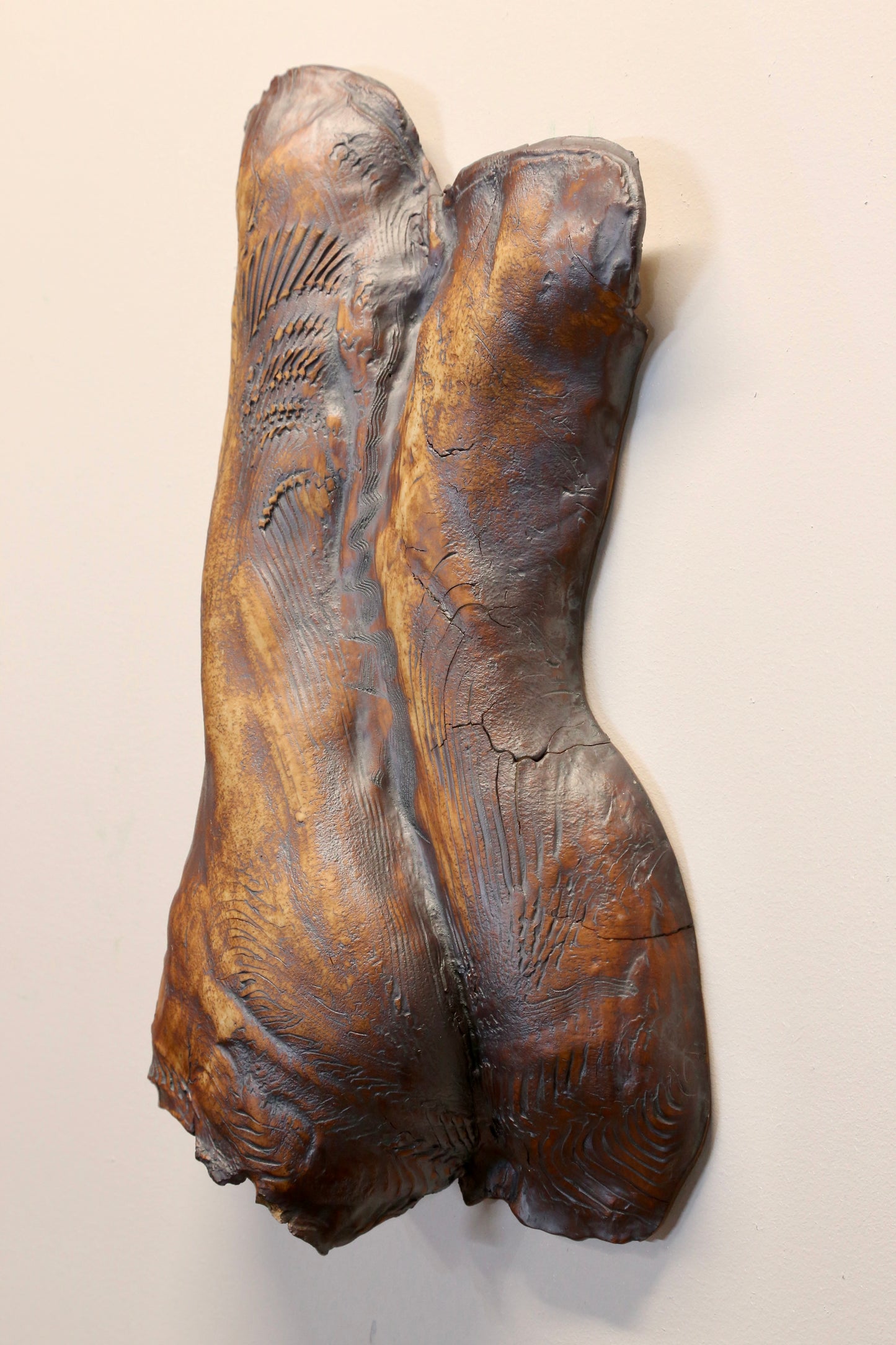 Fine Mid Century Modern Pottery Ceramic Female Form Torso Wall Hanging Sculpture