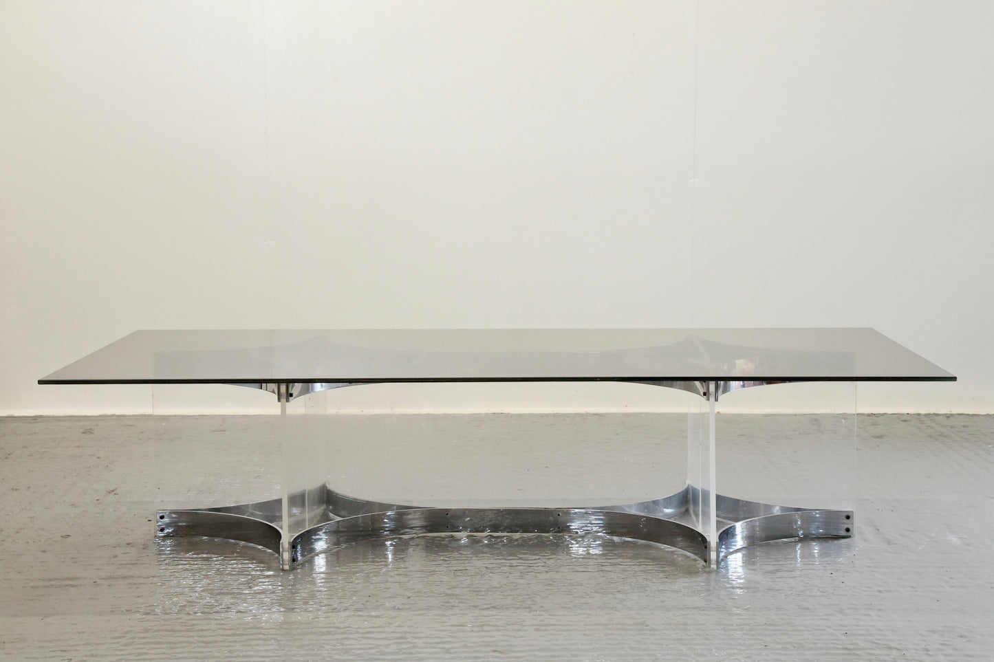 Alessandro Albrizzi, Fine Mid Century Chrome Plated Steel & Lucite Coffee Table