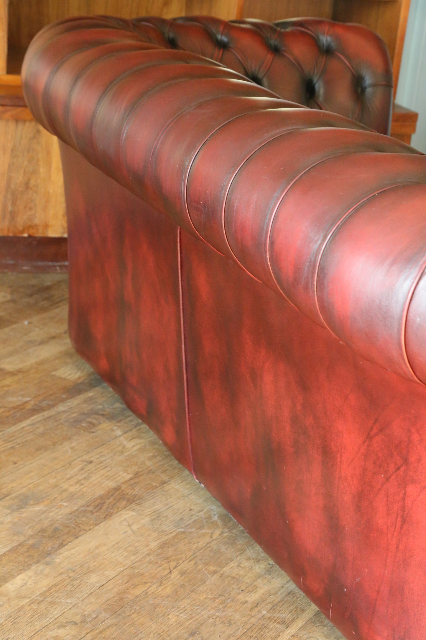 Vintage Oxblood Leather Chesterfield 3 Seater Sofa