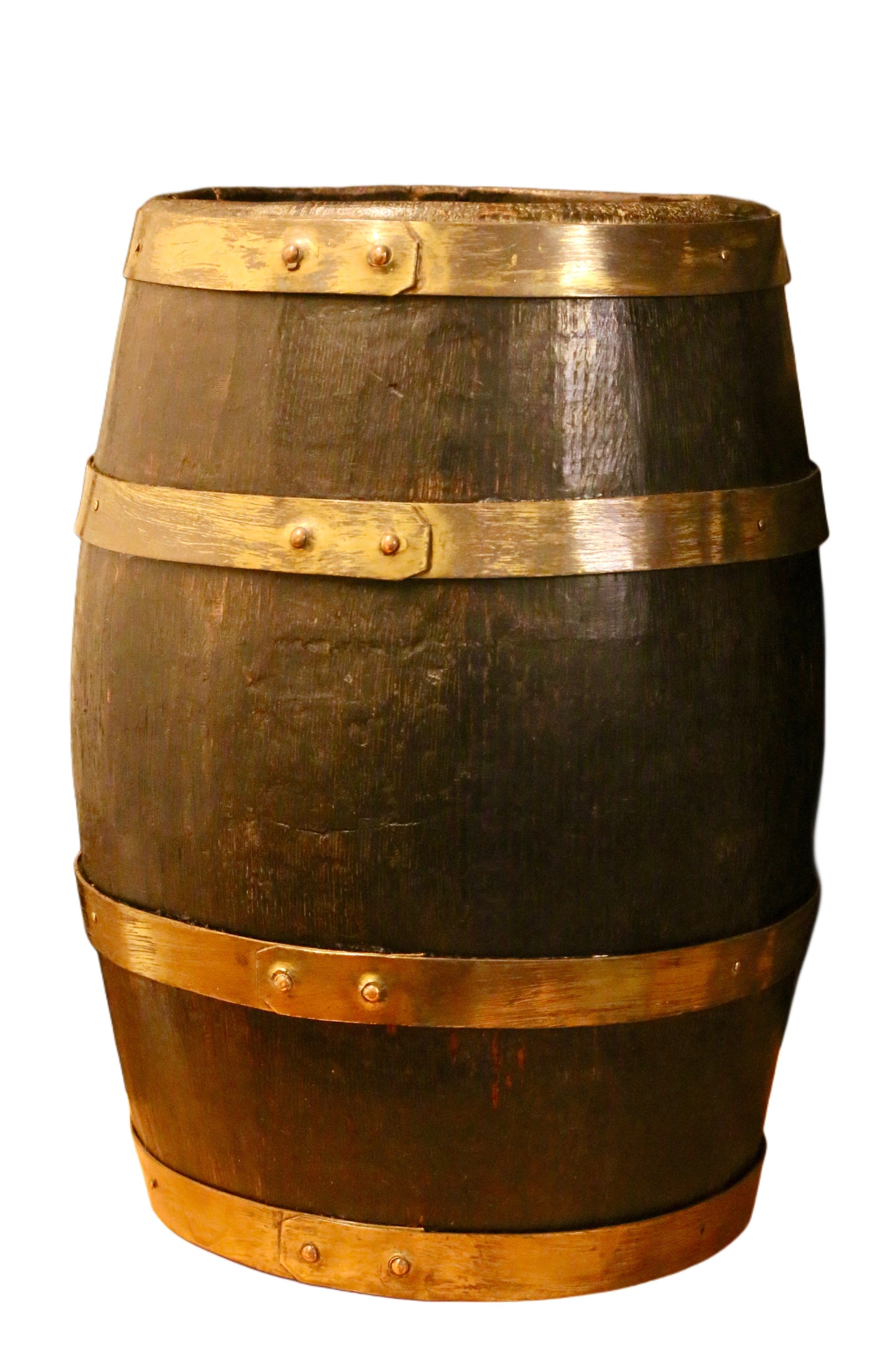 Decorative Antique Brass Bound Oak Barrel