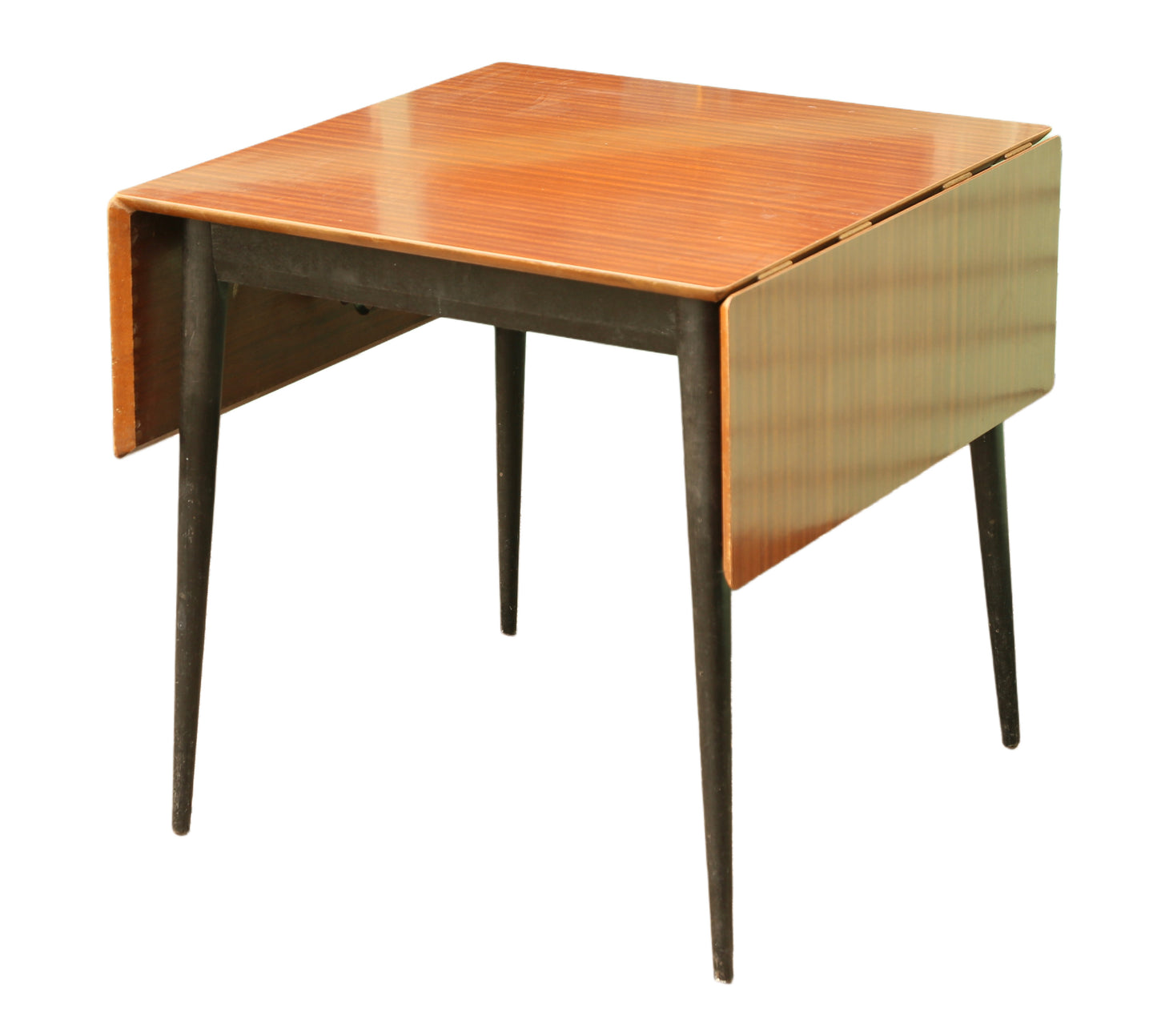 Mid Century Modern Teak Drop Leaf Extending Dining Table & Chairs