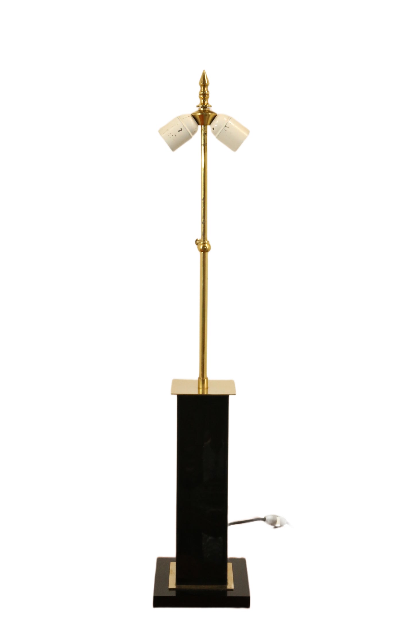 Belgo Chrom, Mid Century Modern Hollywood Regency Polished Brass & Black Telescopic Table Lamp