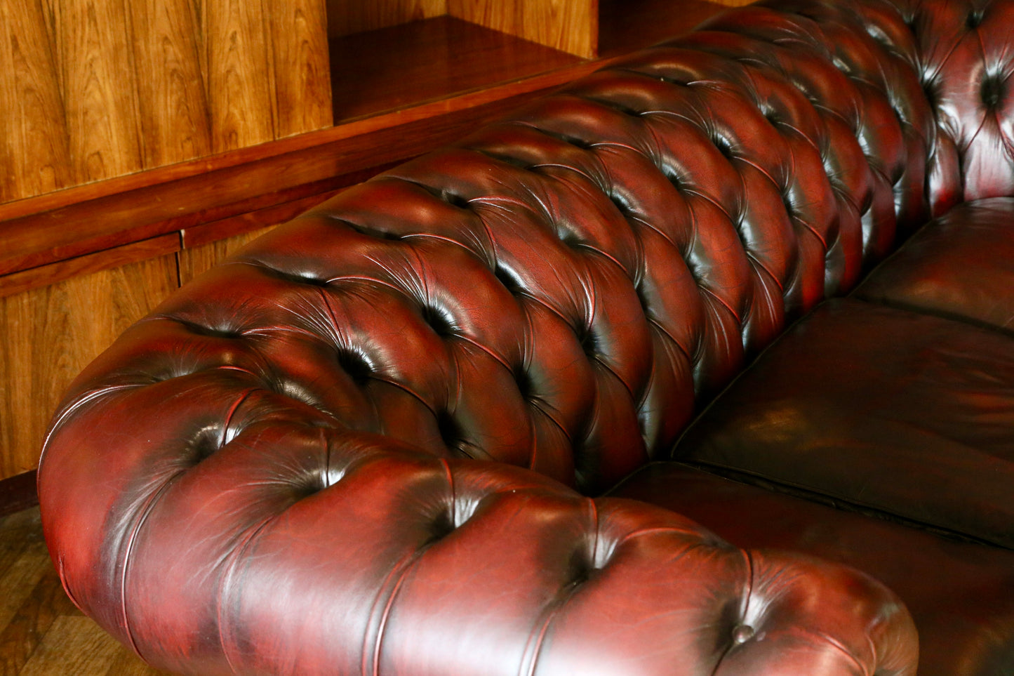 Vintage Oxblood Leather Chesterfield 3 Seater Sofa