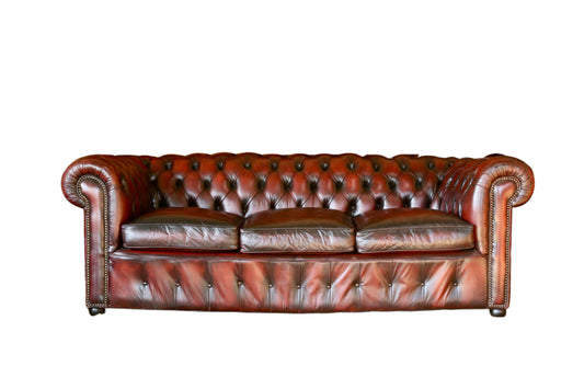 Vintage Oxblood Leather Chesterfield 3 Seater Sofa