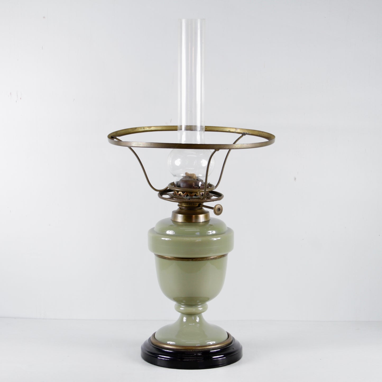 Vintage Bakelite and Bronze Parrafin Oil Table Lamp